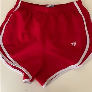 Varsity cheer red track shorts